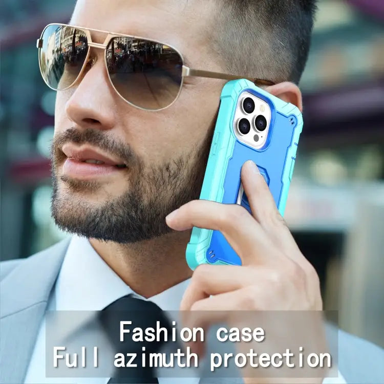 PC + Rubber 3-layers Shockproof Protective Case with Rotating Holder For iPhone 13 Pro For iPhone 13 Pro Max - Apple