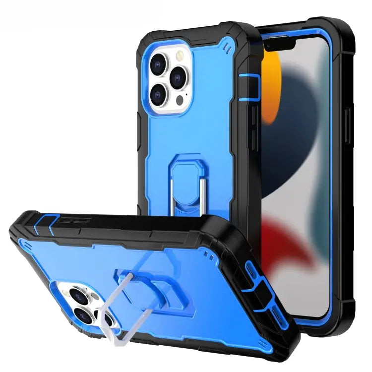 PC + Rubber 3-layers Shockproof Protective Case with Rotating Holder For iPhone 13 Pro For iPhone 13 Pro Max