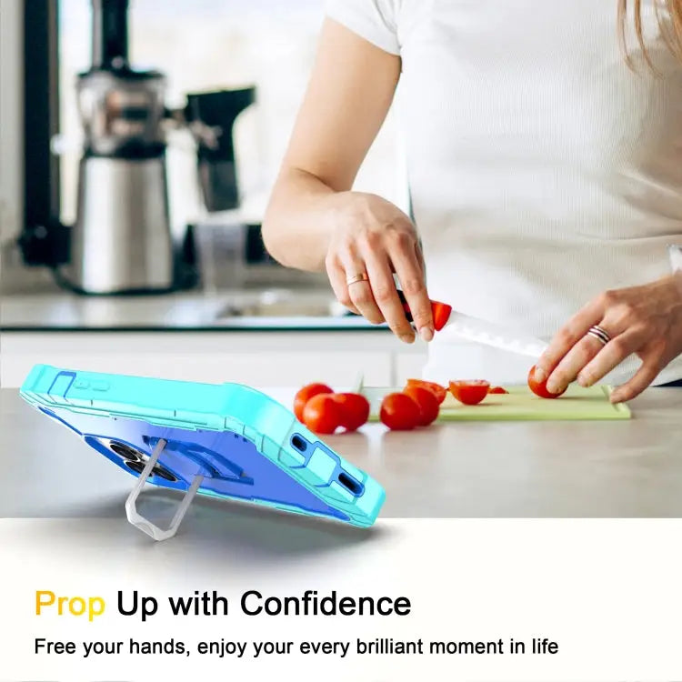 PC + Rubber 3-layers Shockproof Protective Case with Rotating Holder For iPhone 13 Pro For iPhone 13 Pro Max - Apple