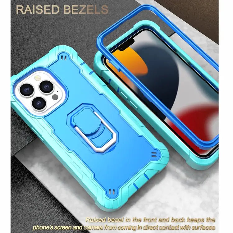PC + Rubber 3-layers Shockproof Protective Case with Rotating Holder For iPhone 13 Pro For iPhone 13 Pro Max - Apple