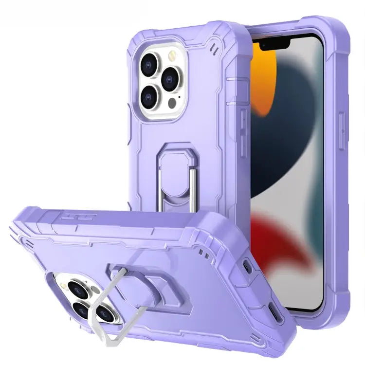 PC + Rubber 3-layers Shockproof Protective Case with Rotating Holder For iPhone 13 Pro For iPhone 13 Pro Max