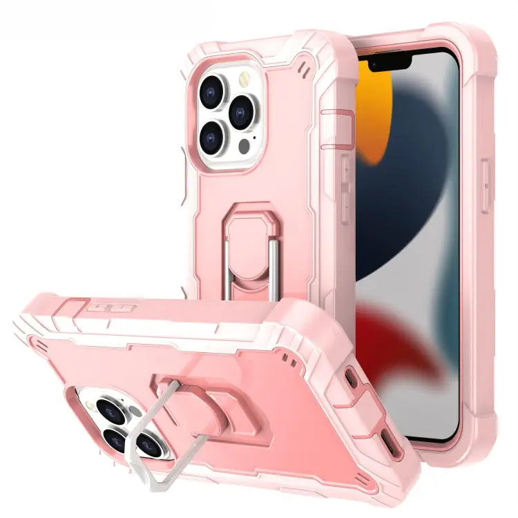 PC + Rubber 3-layers Shockproof Protective Case with Rotating Holder For iPhone 13 Pro For iPhone 13 Pro Max