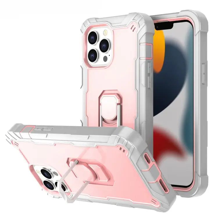 PC + Rubber 3-layers Shockproof Protective Case with Rotating Holder For iPhone 13 Pro For iPhone 13 Pro Max