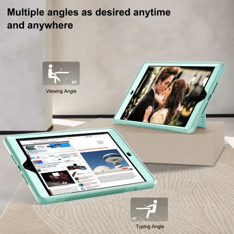 PC + Silicone Holder Tablet Case For iPad 9.7 2018 / 2017 For iPad 10.2 2020 / 2019 - Apple Accessories