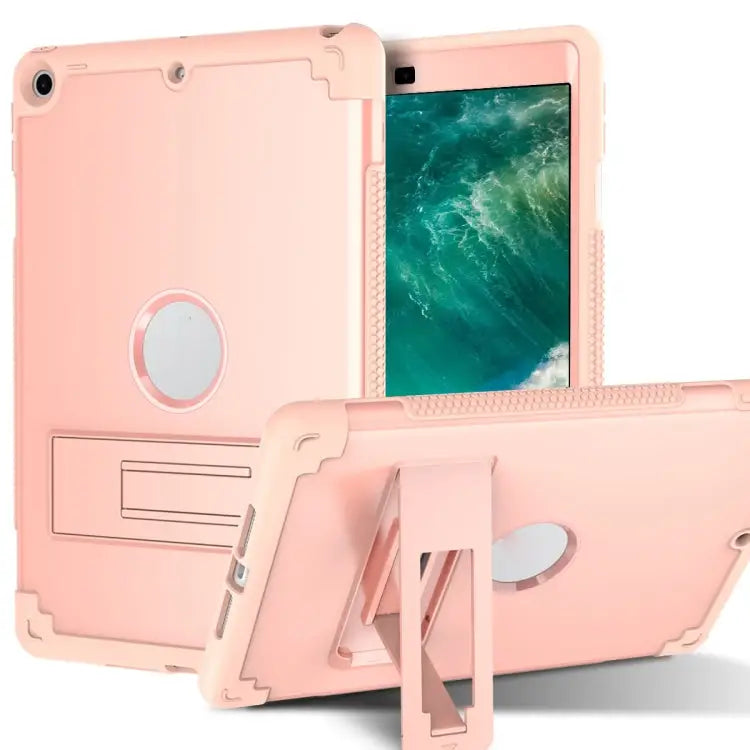 PC + Silicone Holder Tablet Case For iPad 9.7 2018 / 2017 For iPad 10.2 2020 / 2019 - For iPad 9.7 2018 / 2017 / Rose