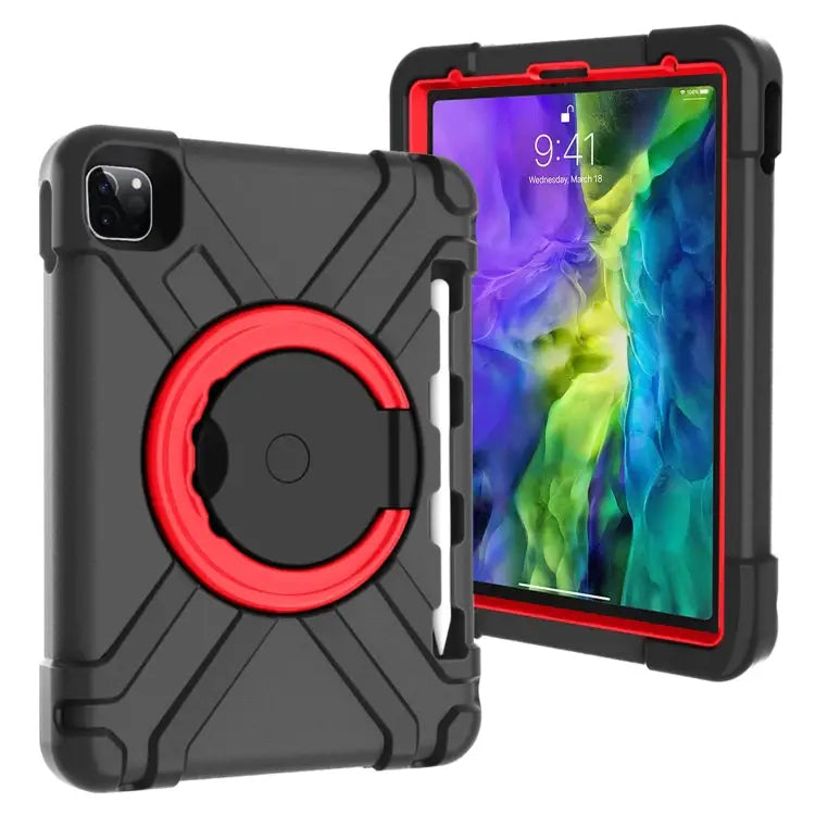 PC + Silicone Shockproof Combination Case with 360 Degree Rotating Holder & Handle For iPad Pro 11 (2020) For Galaxy