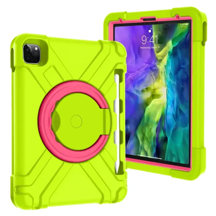 PC + Silicone Shockproof Combination Case with 360 Degree Rotating Holder & Handle For iPad Pro 11 (2020) For Galaxy