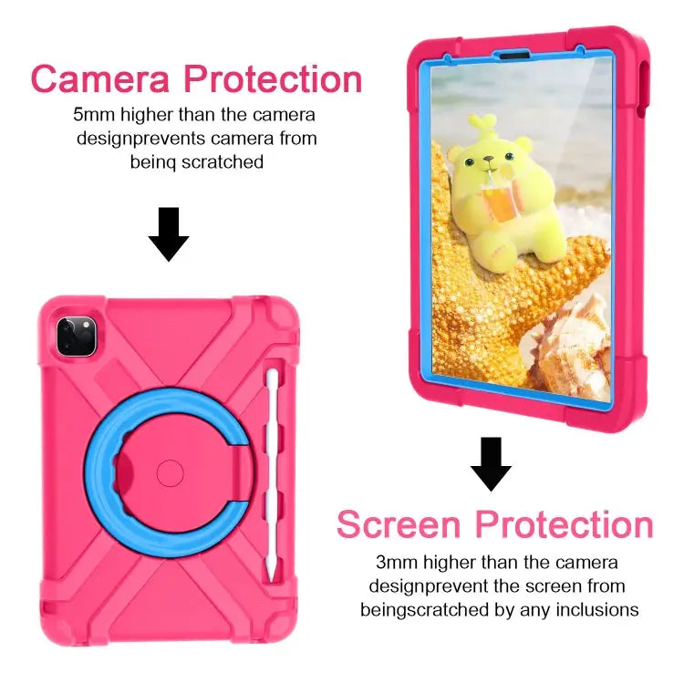 PC + Silicone Shockproof Combination Case with 360 Degree Rotating Holder & Handle For iPad Pro 11 (2020) For Galaxy