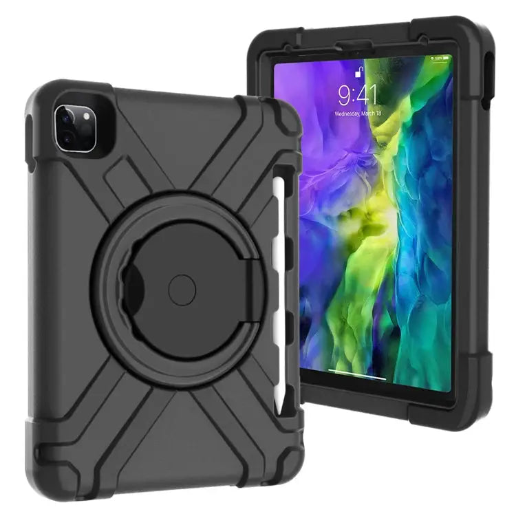 PC + Silicone Shockproof Combination Case with 360 Degree Rotating Holder & Handle For iPad Pro 11 (2020) For Galaxy