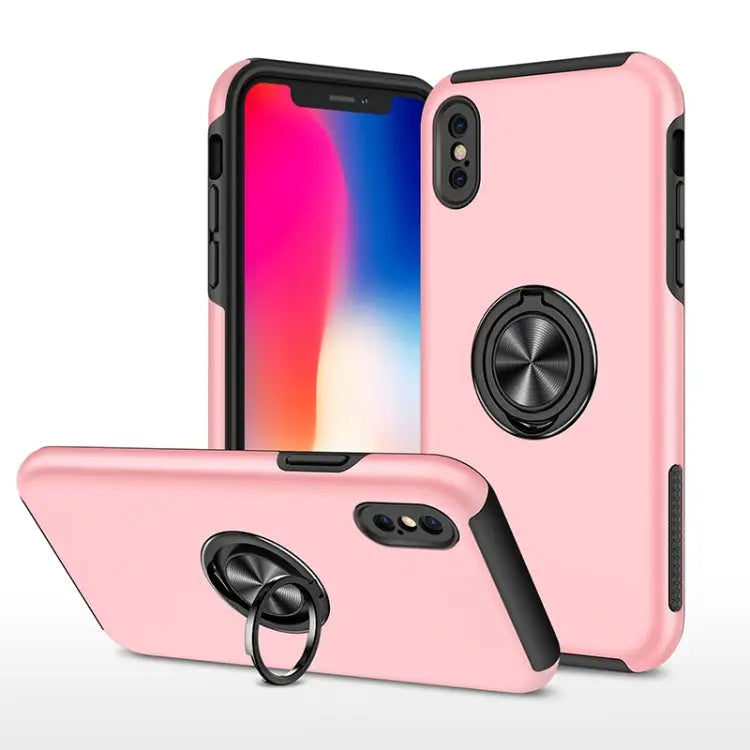 PC + TPU Shockproof Magnetic Protective Case with Invisible Ring Holder For iPhone XS / X For iPhone XR For iPhone XS