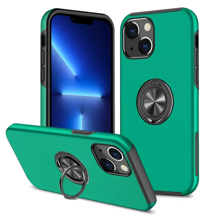 PC + TPU Shockproof Magnetic Protective Case with Invisible Ring Holder For iPhone 13 Pro Max - For iPhone 13 Pro Max