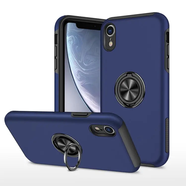 PC + TPU Shockproof Magnetic Protective Case with Invisible Ring Holder For iPhone XS / X For iPhone XR For iPhone XS