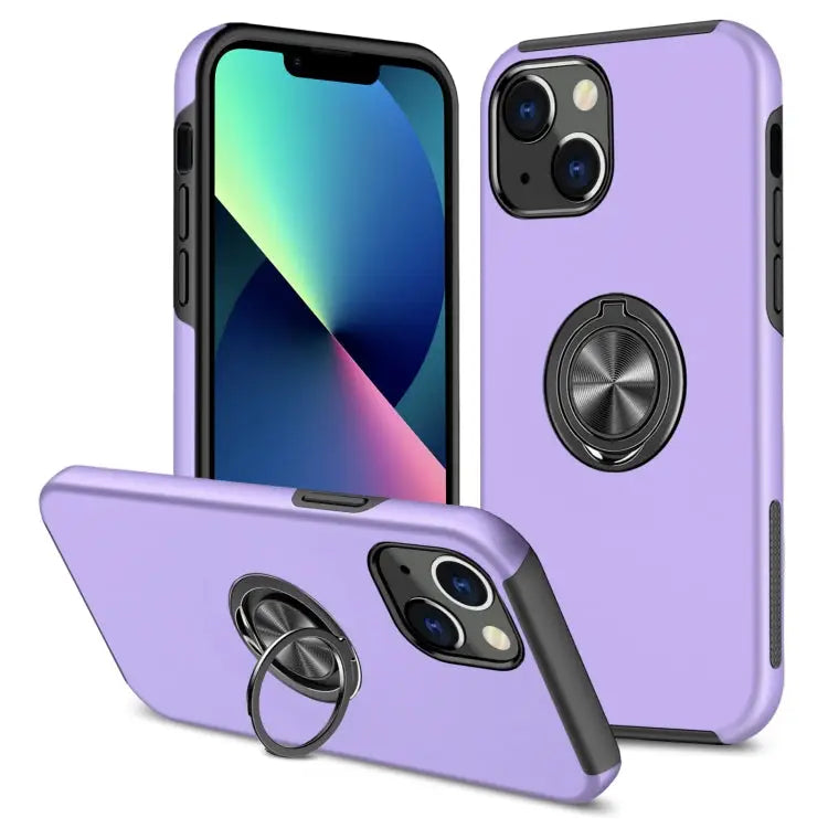 PC + TPU Shockproof Magnetic Protective Case with Invisible Ring Holder For iPhone 13 mini For iPhone 13 For iPhone 13