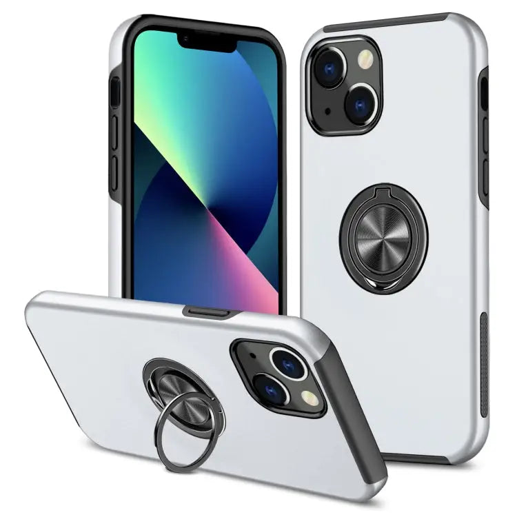 PC + TPU Shockproof Magnetic Protective Case with Invisible Ring Holder For iPhone 13 mini For iPhone 13 For iPhone 13