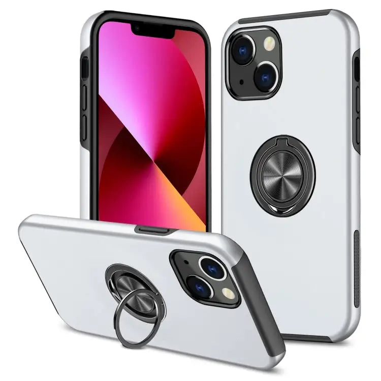 PC + TPU Shockproof Magnetic Protective Case with Invisible Ring Holder For iPhone 13 mini For iPhone 13 For iPhone 13
