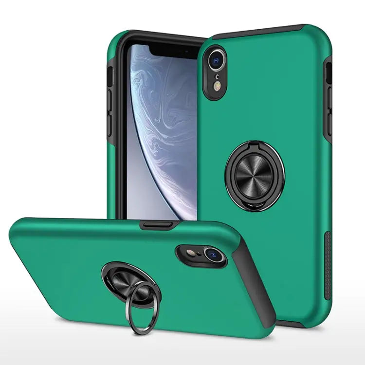 PC + TPU Shockproof Magnetic Protective Case with Invisible Ring Holder For iPhone XS / X For iPhone XR For iPhone XS
