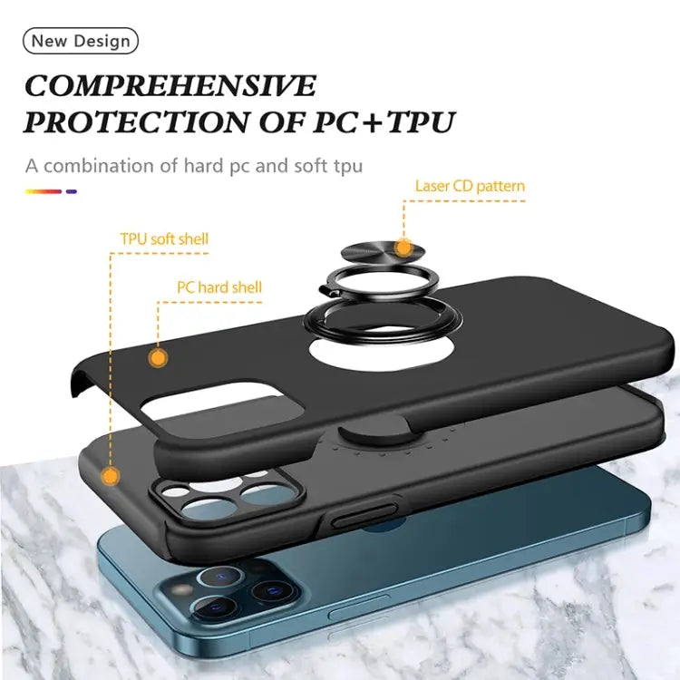PC + TPU Shockproof Magnetic Protective Case with Invisible Ring Holder For iPhone 12 Pro For iPhone 12 Pro Max - Apple