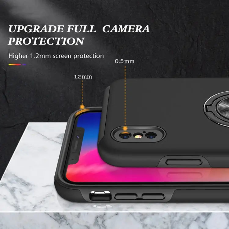 PC + TPU Shockproof Magnetic Protective Case with Invisible Ring Holder For iPhone XS / X For iPhone XR For iPhone XS