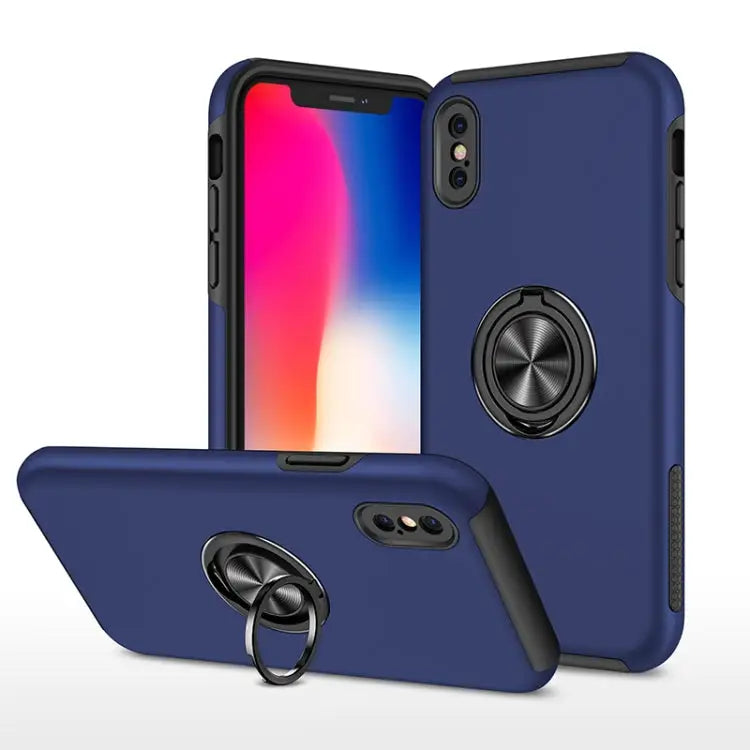 PC + TPU Shockproof Magnetic Protective Case with Invisible Ring Holder For iPhone XS / X For iPhone XR For iPhone XS
