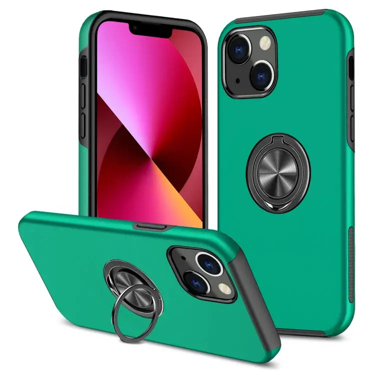 PC + TPU Shockproof Magnetic Protective Case with Invisible Ring Holder For iPhone 13 mini For iPhone 13 For iPhone 13