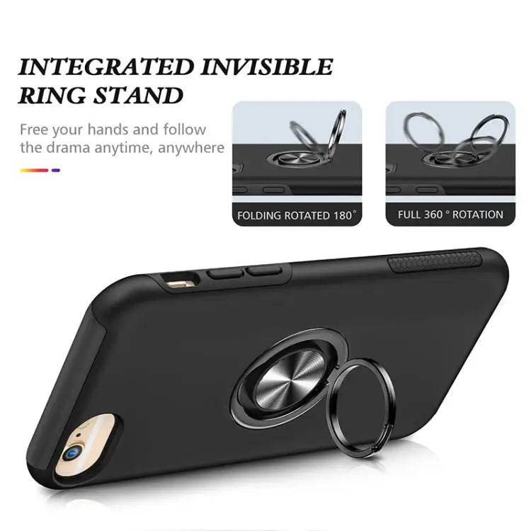 PC + TPU Shockproof Magnetic Protective Case with Invisible Ring Holder