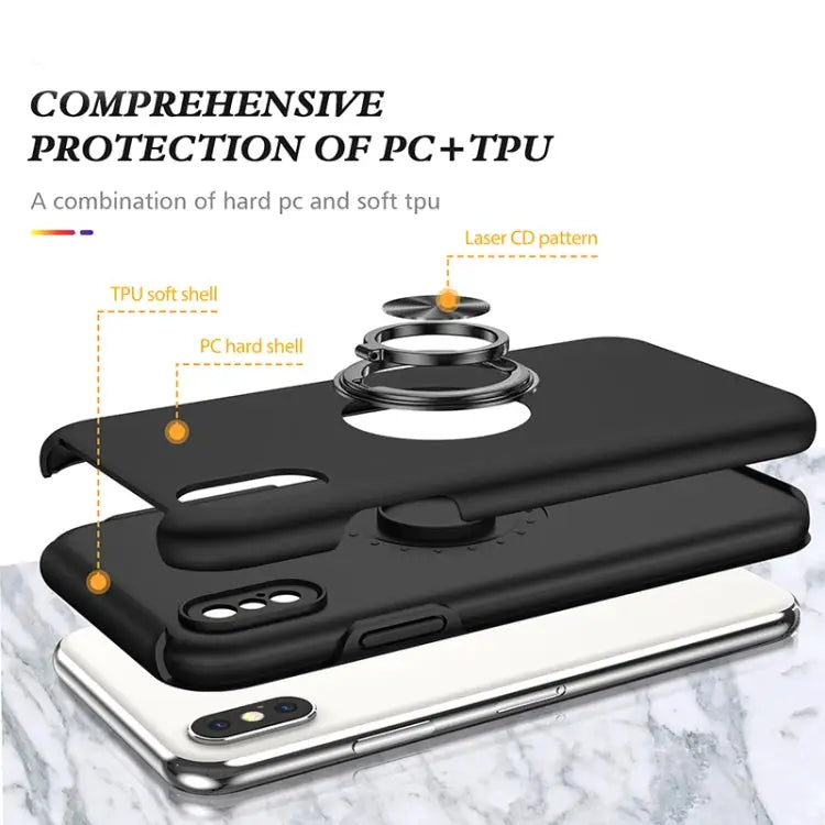 PC + TPU Shockproof Magnetic Protective Case with Invisible Ring Holder For iPhone XS / X For iPhone XR For iPhone XS