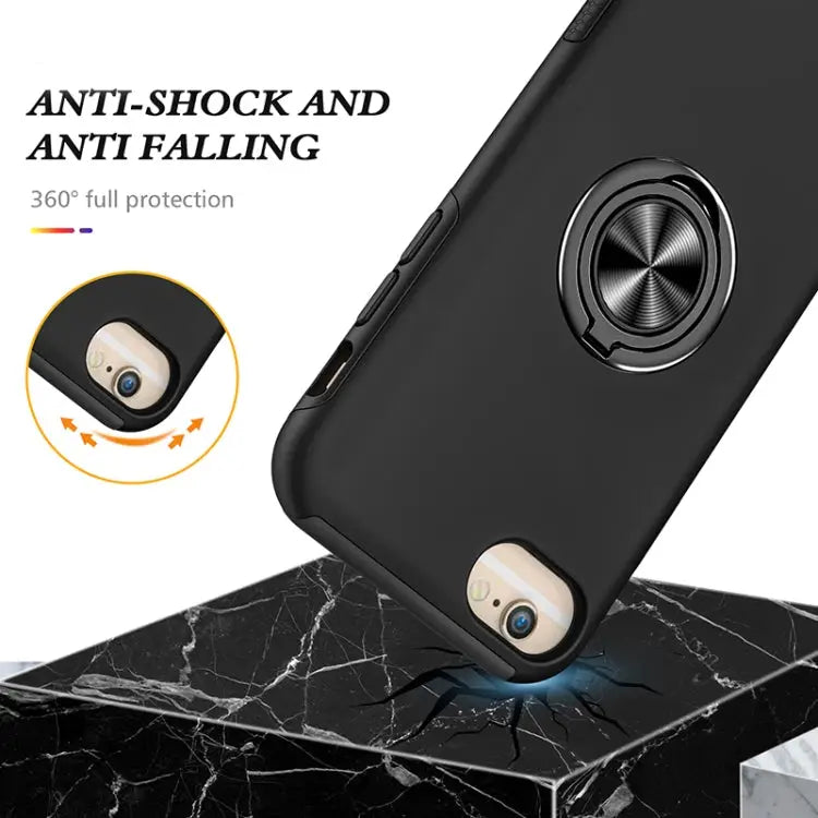 PC + TPU Shockproof Magnetic Protective Case with Invisible Ring Holder