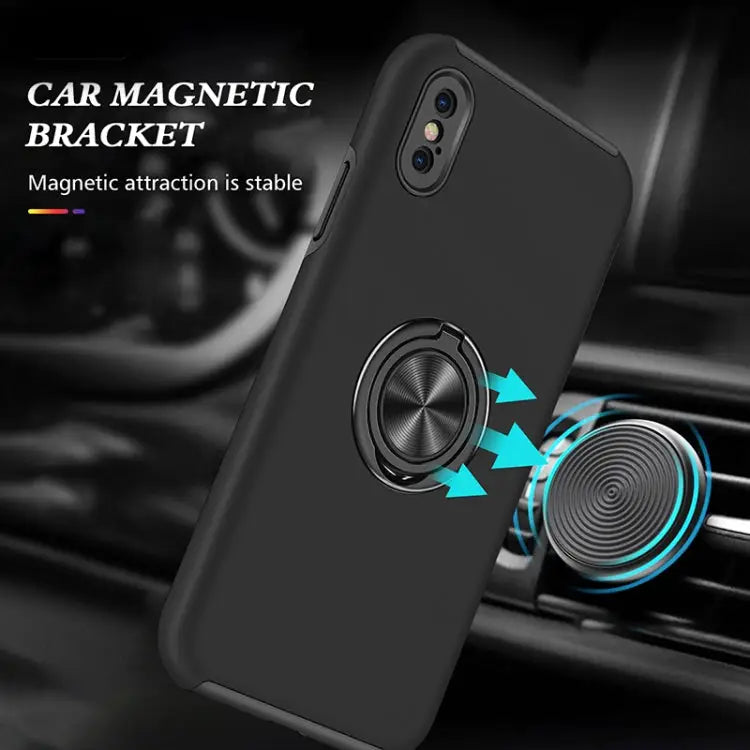 PC + TPU Shockproof Magnetic Protective Case with Invisible Ring Holder For iPhone XS / X For iPhone XR For iPhone XS