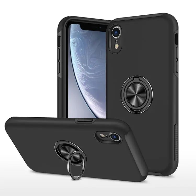 PC + TPU Shockproof Magnetic Protective Case with Invisible Ring Holder For iPhone XS / X For iPhone XR For iPhone XS