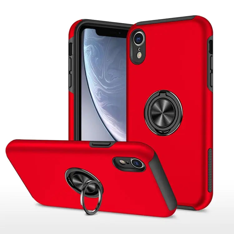 PC + TPU Shockproof Magnetic Protective Case with Invisible Ring Holder For iPhone XS / X For iPhone XR For iPhone XS
