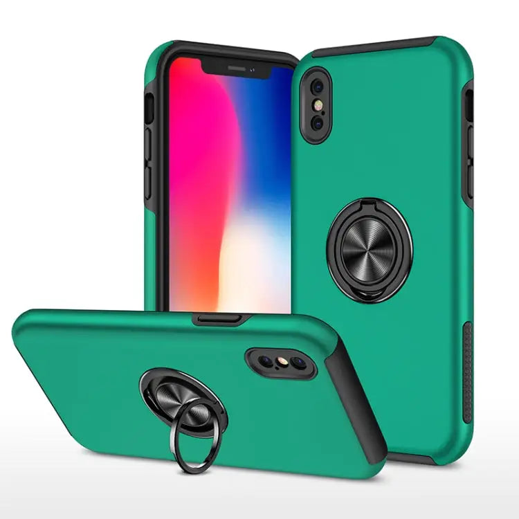 PC + TPU Shockproof Magnetic Protective Case with Invisible Ring Holder For iPhone XS / X For iPhone XR For iPhone XS