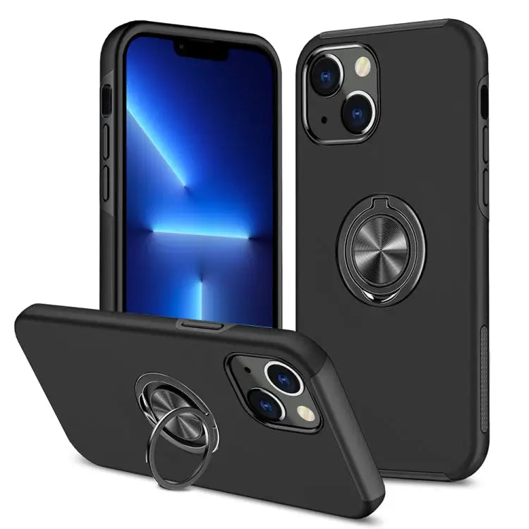 PC + TPU Shockproof Magnetic Protective Case with Invisible Ring Holder For iPhone 13 Pro Max - For iPhone 13 Pro Max