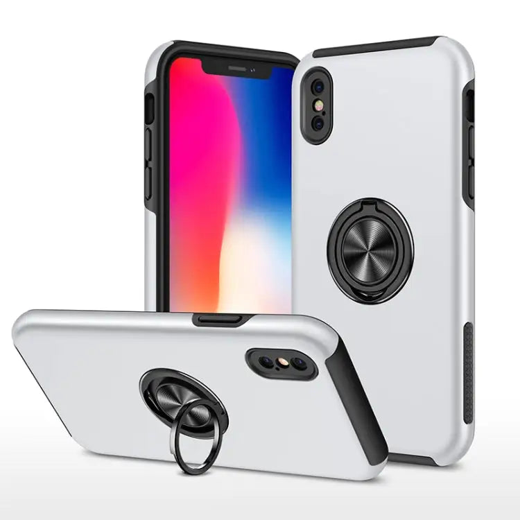 PC + TPU Shockproof Magnetic Protective Case with Invisible Ring Holder For iPhone XS / X For iPhone XR For iPhone XS