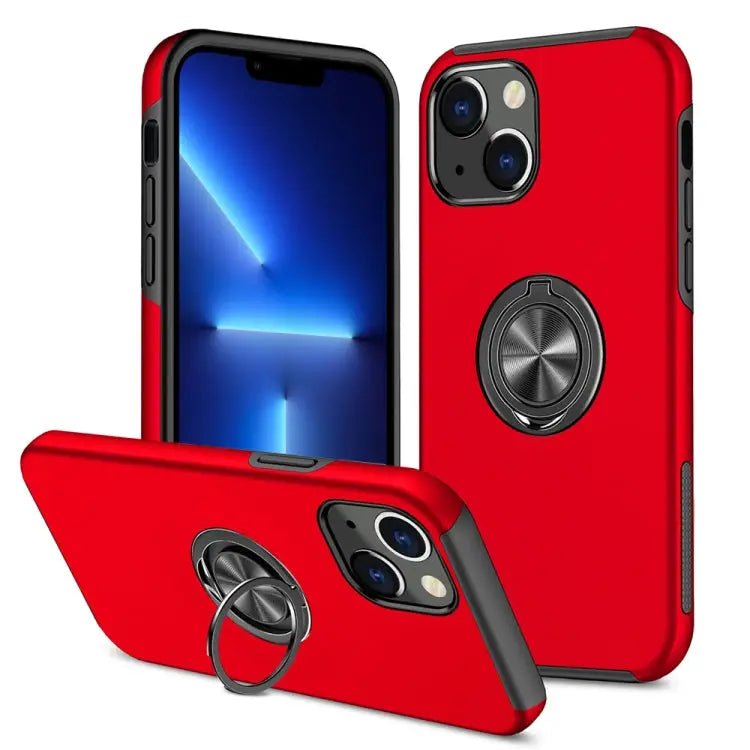 PC + TPU Shockproof Magnetic Protective Case with Invisible Ring Holder For iPhone 13 Pro Max - For iPhone 13 Pro Max