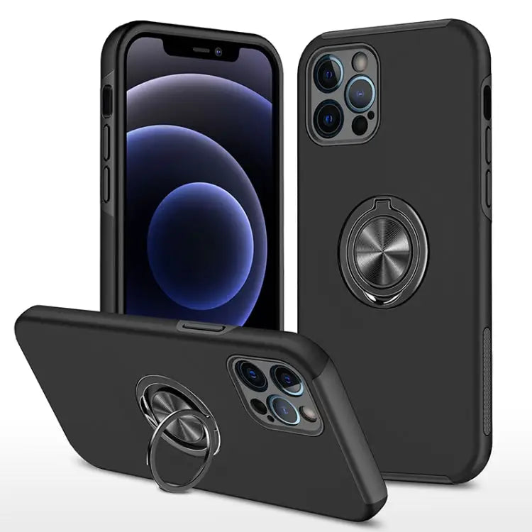 PC + TPU Shockproof Magnetic Protective Case with Invisible Ring Holder For iPhone 12 Pro For iPhone 12 Pro Max
