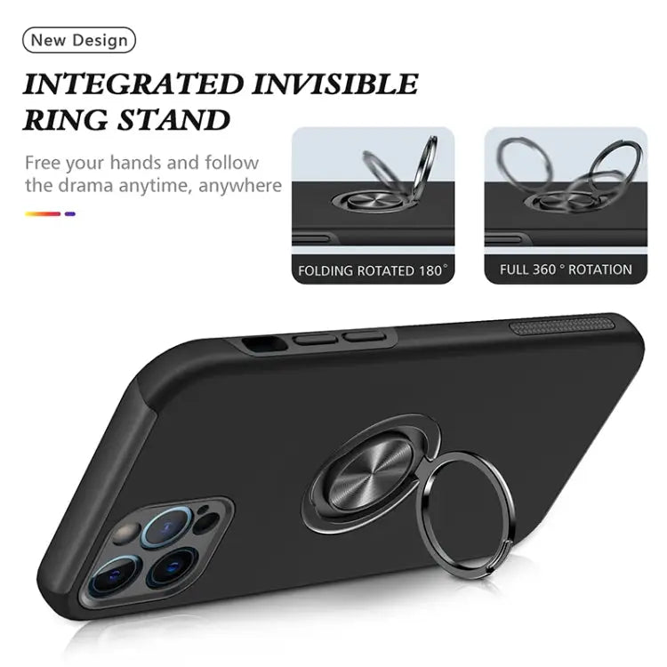 PC + TPU Shockproof Magnetic Protective Case with Invisible Ring Holder For iPhone 12 Pro For iPhone 12 Pro Max - Apple