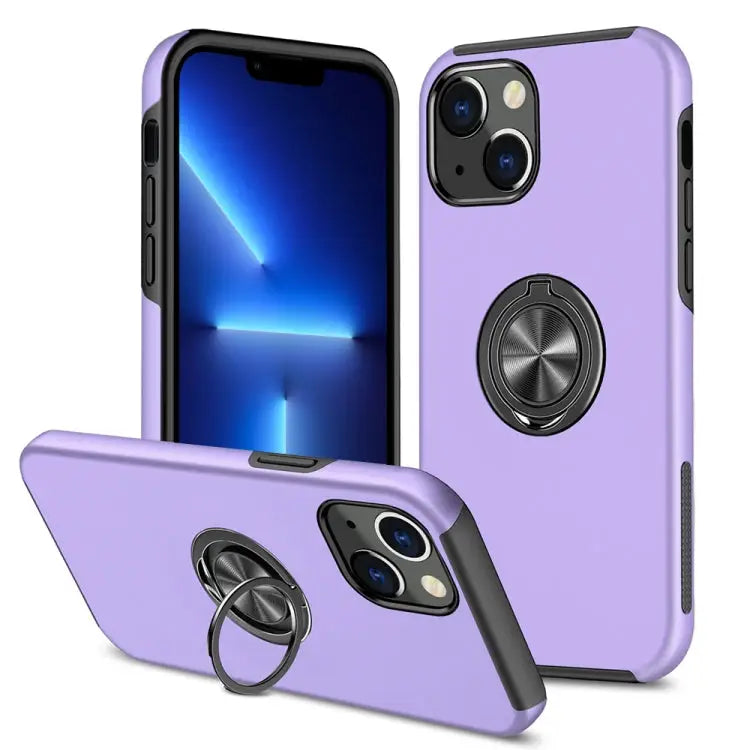 PC + TPU Shockproof Magnetic Protective Case with Invisible Ring Holder For iPhone 13 mini For iPhone 13 For iPhone 13