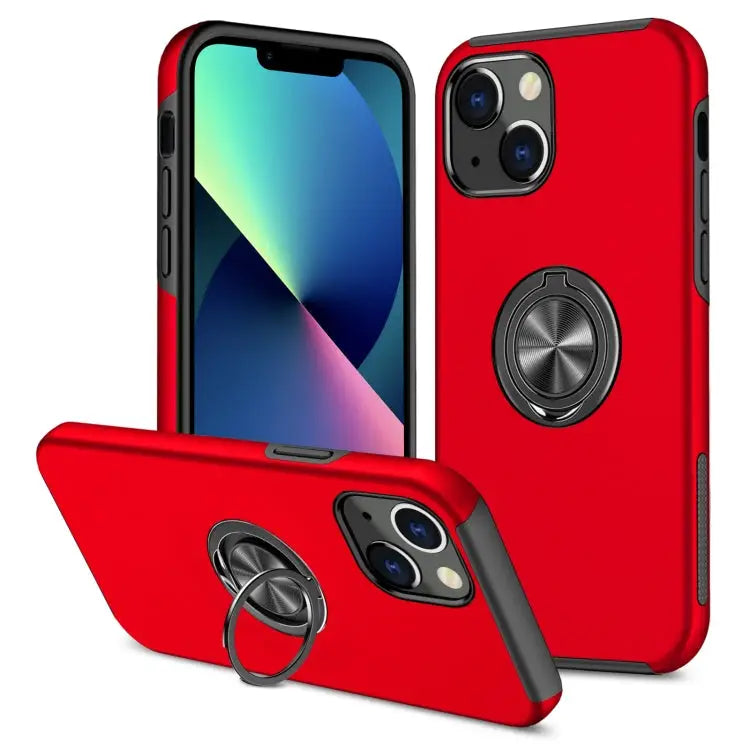 PC + TPU Shockproof Magnetic Protective Case with Invisible Ring Holder For iPhone 13 mini For iPhone 13 For iPhone 13