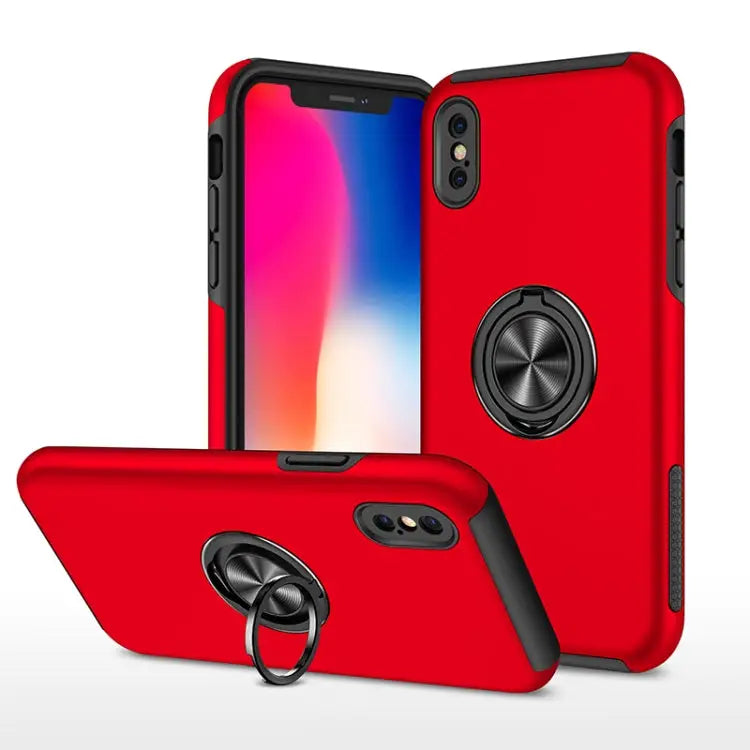 PC + TPU Shockproof Magnetic Protective Case with Invisible Ring Holder For iPhone XS / X For iPhone XR For iPhone XS
