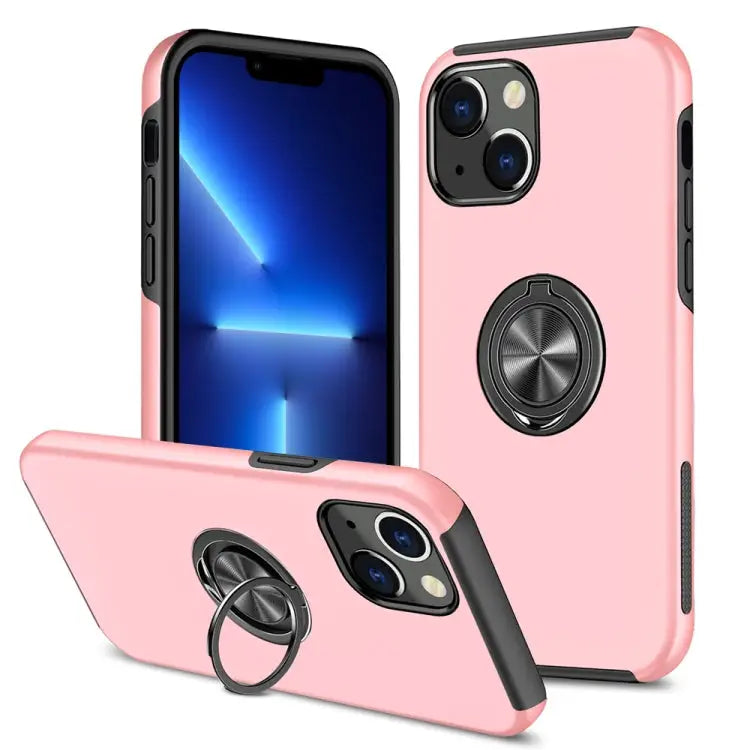 PC + TPU Shockproof Magnetic Protective Case with Invisible Ring Holder For iPhone 13 mini For iPhone 13 For iPhone 13