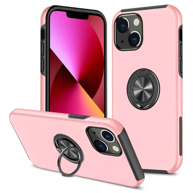 PC + TPU Shockproof Magnetic Protective Case with Invisible Ring Holder For iPhone 13 mini For iPhone 13 For iPhone 13