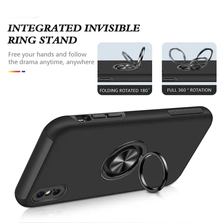 PC + TPU Shockproof Magnetic Protective Case with Invisible Ring Holder For iPhone XS / X For iPhone XR For iPhone XS