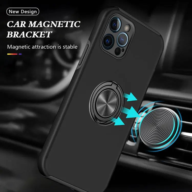 PC + TPU Shockproof Magnetic Protective Case with Invisible Ring Holder For iPhone 12 Pro For iPhone 12 Pro Max - Apple