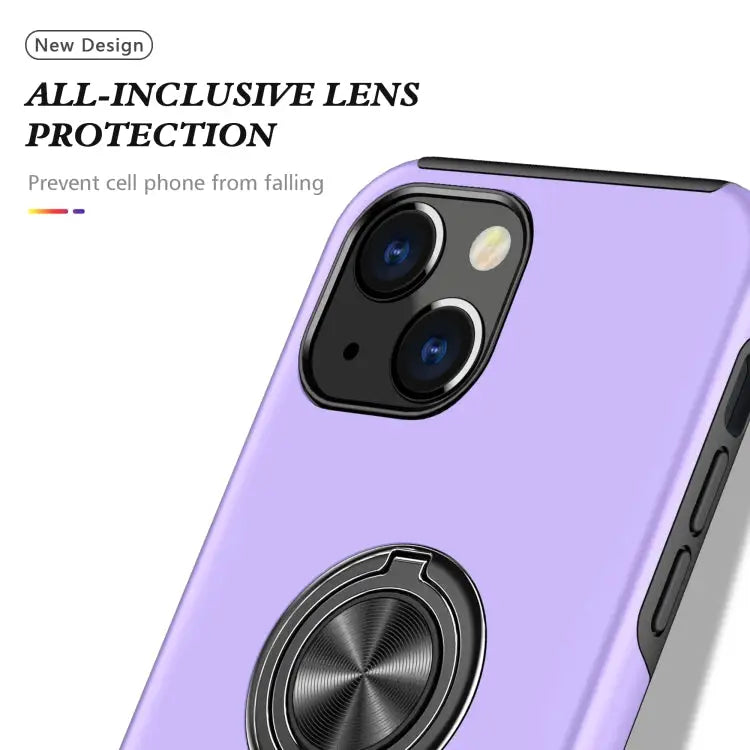 PC + TPU Shockproof Magnetic Protective Case with Invisible Ring Holder For iPhone 13 Pro Max - Apple Accessories