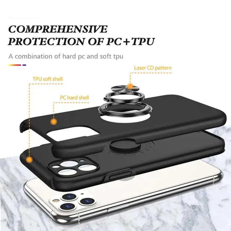 PC + TPU Shockproof Magnetic Protective Case with Invisible Ring Holder For iPhone 11 Pro For iPhone 11 Pro Max