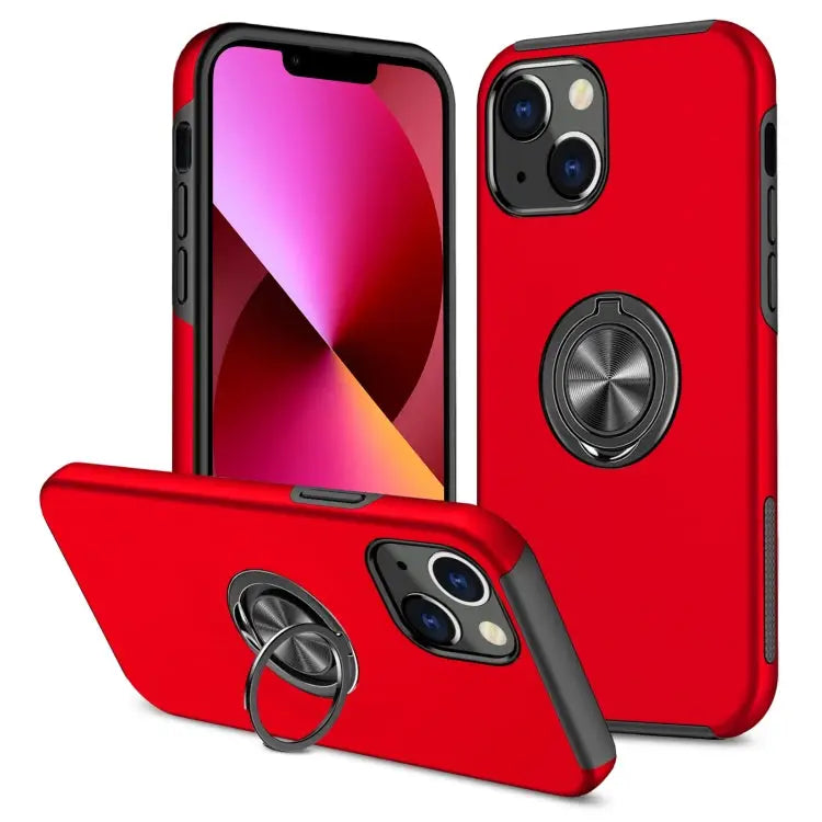 PC + TPU Shockproof Magnetic Protective Case with Invisible Ring Holder For iPhone 13 mini For iPhone 13 For iPhone 13