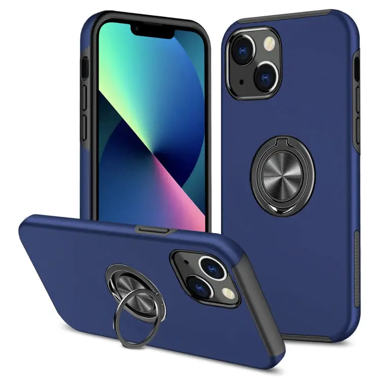 PC + TPU Shockproof Magnetic Protective Case with Invisible Ring Holder For iPhone 13 mini For iPhone 13 For iPhone 13