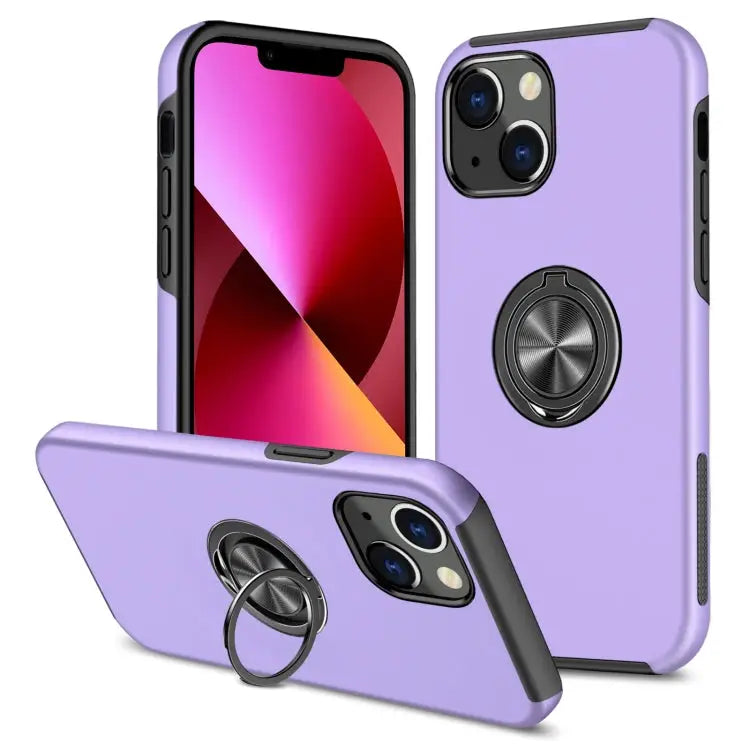 PC + TPU Shockproof Magnetic Protective Case with Invisible Ring Holder For iPhone 13 mini For iPhone 13 For iPhone 13