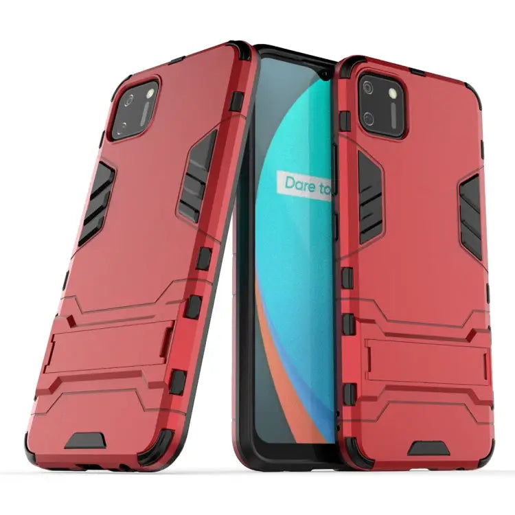 PC + TPU Shockproof Protective Case with Invisible Holder For iPhone 12 / 12 Pro For iPhone 12 mini For OPPO Realme C11