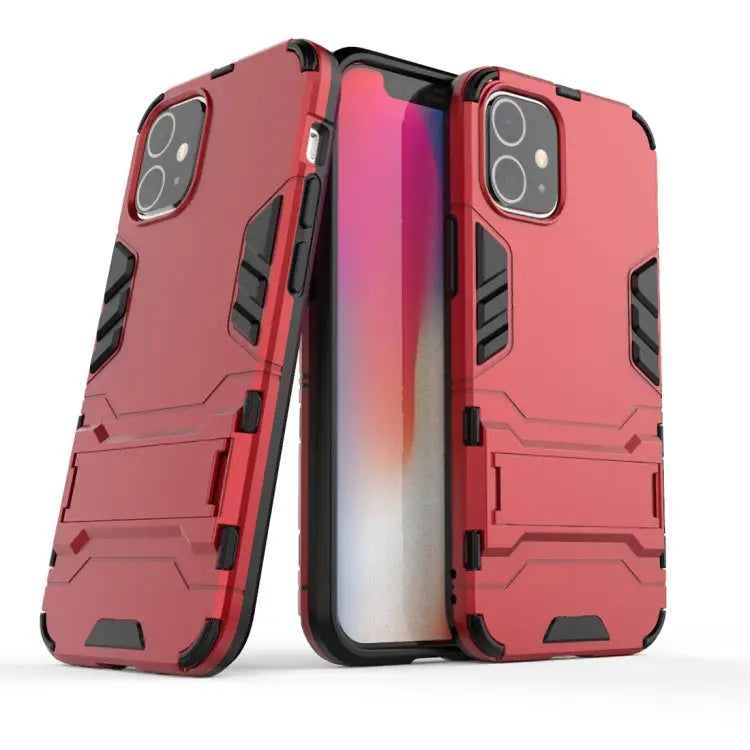 PC + TPU Shockproof Protective Case with Invisible Holder For iPhone 12 / 12 Pro For iPhone 12 mini For OPPO Realme C11